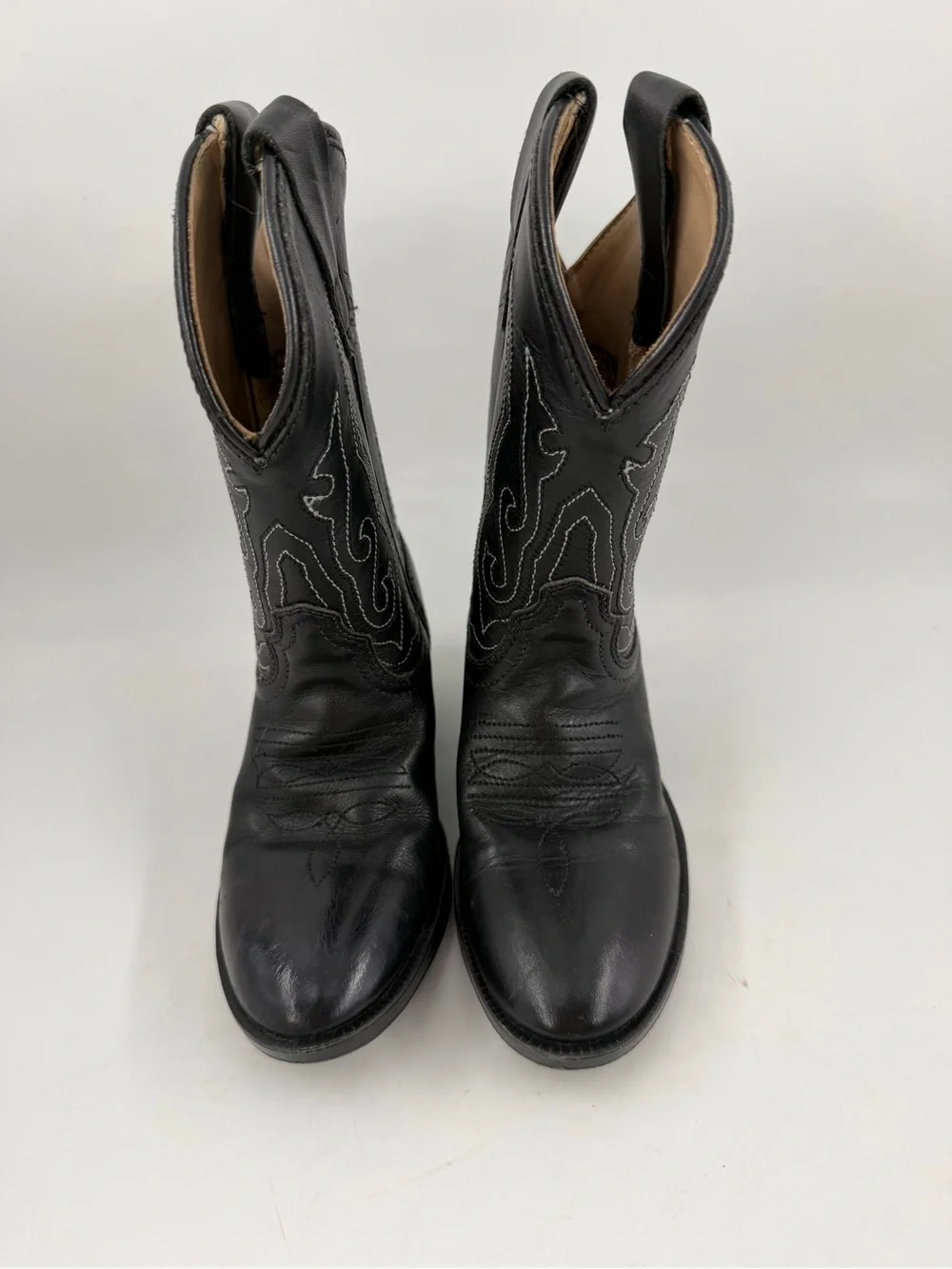 NEW! Pocono Western Kid’s Black Leather Embroidered-SZ 8.5C-Western Cowboy Boots